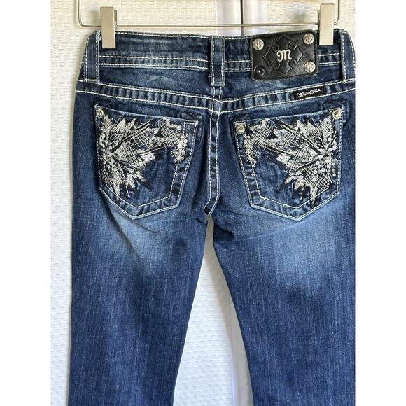 Miss Me JP5775B Bootcut Blue Jeans stretch low-rise blue Size 25 - Picture 9 of 16